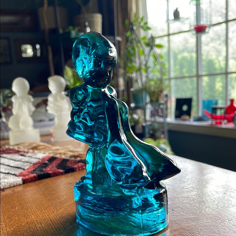 Hummel Blue Glass Art Sculpture